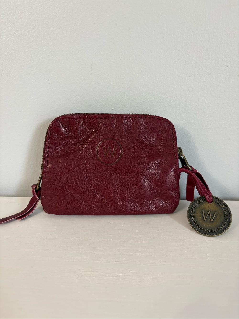 Wanderers Travel Co Burgundy Leather Venetian Card Wallet Quiet Luxury